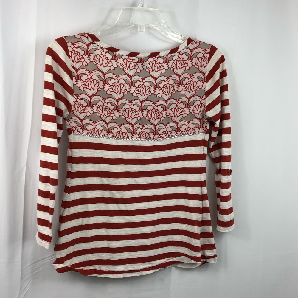 Postmark Mixed Pattern Rust & Cream Henley Xs - image 2